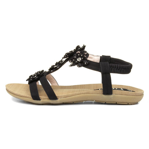 Lilley Stella Womens Black Flower Crochet Sandal - Size 5 UK - Black Lilley Stella Womens Black Flower Crochet Sandal - Size 5 UK - Black