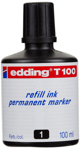 edding T 100 refill ink permanent marker - black - 100 ml - with drop dispenser system, for quick refilling of almost all edding permanent markers edding T 100 refill ink permanent marker - black - 100 ml - with drop dispenser system, for quick refilling of almost all edding permanent markers