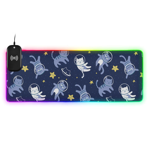 Cat Wireless Charging Mouse Pad for Mobile Phone Extra Large Gaming Mousepad with 13 Lighting Modes Computer Mat for Gaming MacBook PC Laptop Desk Home Office Cat Wireless Charging Mouse Pad for Mobile Phone Extra Large Gaming Mousepad with 13 Lighting Modes Computer Mat for Gaming MacBook PC Laptop Desk Home Office