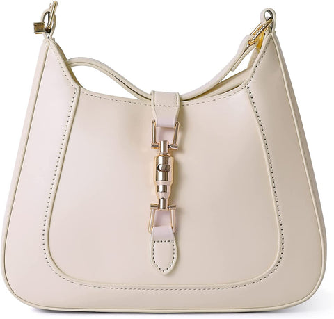 MKAE Fashion Ladies Shoulder Bag | Underarm PU Leather Handbag | Ladies Zipper Crossbody Bag (White) MKAE Fashion Ladies Shoulder Bag | Underarm PU Leather Handbag | Ladies Zipper Crossbody Bag (White)
