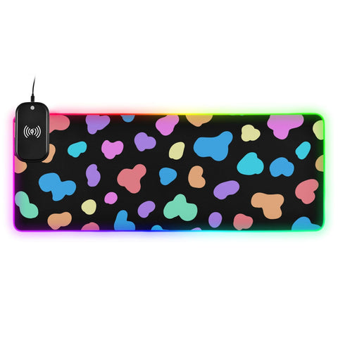 Color Cow Wireless Charging Mouse Pad for Mobile Phone Extra Large Gaming Mousepad with 13 Lighting Modes Extended Desk Mat for Gaming MacBook PC Laptop Desk Home Office Color Cow Wireless Charging Mouse Pad for Mobile Phone Extra Large Gaming Mousepad with 13 Lighting Modes Extended Desk Mat for Gaming MacBook PC Laptop Desk Home Office