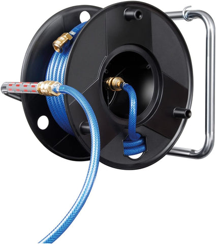 Anti Twist Hose Reel with Hose for Compressed Air 20 Meters | Made in Austria | Brennenstuhl 1127010010 | Hose 20 m, Ø-6/12 mm | Robust Hose Reel with Wall Mount Brackets, Black/Blue Anti Twist Hose Reel with Hose for Compressed Air 20 Meters | Made in Austria | Brennenstuhl 1127010010 | Hose 20 m, Ø-6/12 mm | Robust Hose Reel with Wall Mount Brackets, Black/Blue