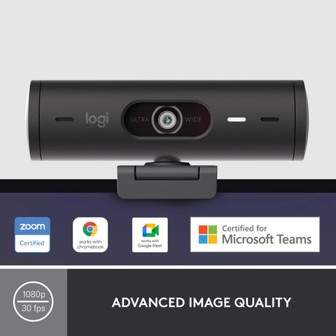 Logitech Brio 501 Full HD Webcam with Auto Light Correction,Show Mode, Dual Noise Reduction Mics, Privacy Cover, Works with Microsoft Teams, Google Meet, Zoom, USB-C Cable - Black