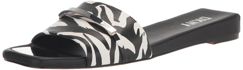 DKNY Women's Comfortable Chic Shoe Alaina Flat Sandal, Black/White, 8 DKNY Women's Comfortable Chic Shoe Alaina Flat Sandal, Black/White, 8