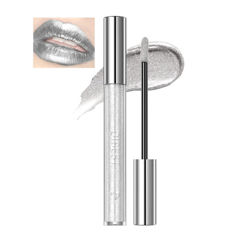 Metallic Diamond Liquid Lipsticks, Silver Lipstick for women, Waterproof Long Lasting Shinning Lip Gloss for Eyes and Lips Makeup, Highly Pigmented smudge-proof Not Stick Cup Matte Lipstick for Girls Metallic Diamond Liquid Lipsticks, Silver Lipstick for women, Waterproof Long Lasting Shinning Lip Gloss for Eyes and Lips Makeup, Highly Pigmented smudge-proof Not Stick Cup Matte Lipstick for Girls