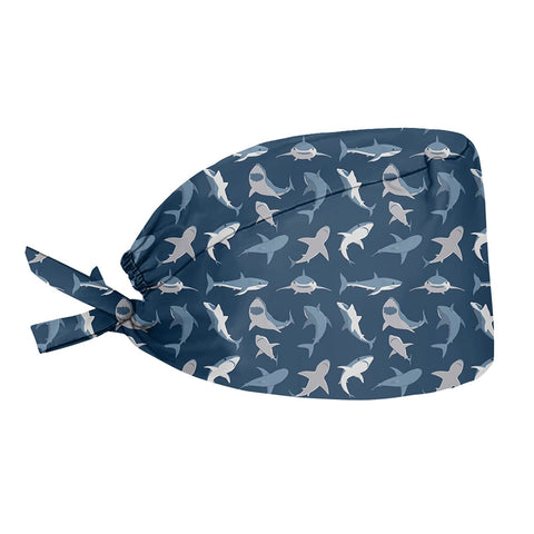 Biyejit Sharks Shower Cap, Working Cap Fashional Hat with Sweatband for Women/Men Biyejit Sharks Shower Cap, Working Cap Fashional Hat with Sweatband for Women/Men