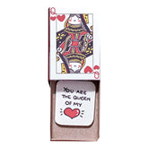 3XU Cute Matchbox Love Card - Anniversary Card - Handmade Valentine Gift - Surprise Gift for Her/for Him - I love you Message Card (Queen of my heart with rose)