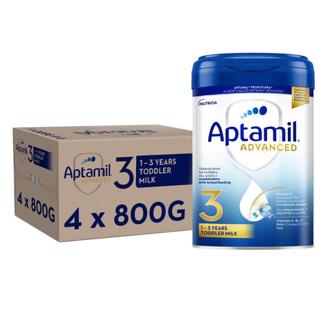 Aptamil Advanced 3 Toddler Baby Milk Powder Formula, from 1 Year, 800g (Pack of 4) Aptamil Advanced 3 Toddler Baby Milk Powder Formula, from 1 Year, 800g (Pack of 4)