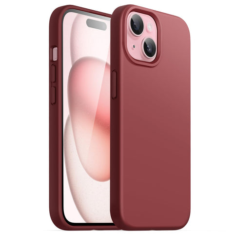 JETech Silicone Case for iPhone 15 6.1-Inch, Silky-Soft Touch Full-Body Protective Phone Case, Shockproof Cover (Maroon) JETech Silicone Case for iPhone 15 6.1-Inch, Silky-Soft Touch Full-Body Protective Phone Case, Shockproof Cover (Maroon)