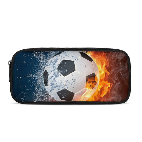 Biyejit Pencil Case Water Fire Soccer Print Pen Bag for Office School Stationary for Teenage Boys Girls Biyejit Pencil Case Water Fire Soccer Print Pen Bag for Office School Stationary for Teenage Boys Girls