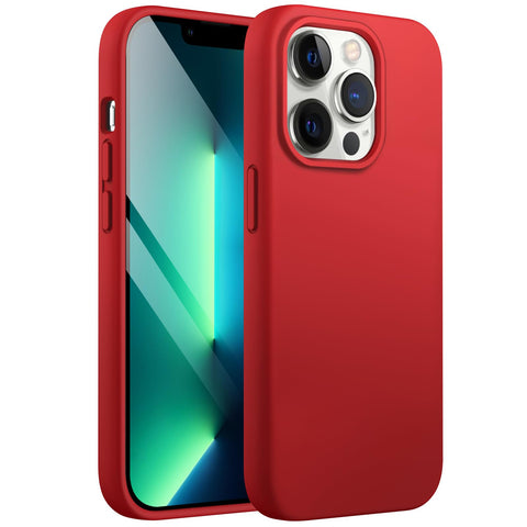 JETech Silicone Case for iPhone 13 Pro Max 6.7-Inch, Silky-Soft Touch Full-Body Protective Phone Case, Shockproof Cover with Microfiber Lining (Red) JETech Silicone Case for iPhone 13 Pro Max 6.7-Inch, Silky-Soft Touch Full-Body Protective Phone Case, Shockproof Cover with Microfiber Lining (Red)