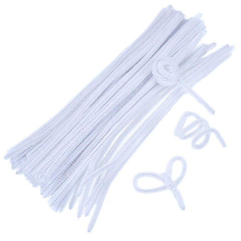 100pcs Pipe Cleaners Chenille Stems for DIY Art Supplies Craft Projects 6mmx30cm Christmas Pipe Cleaners Decoration, White 100pcs Pipe Cleaners Chenille Stems for DIY Art Supplies Craft Projects 6mmx30cm Christmas Pipe Cleaners Decoration, White