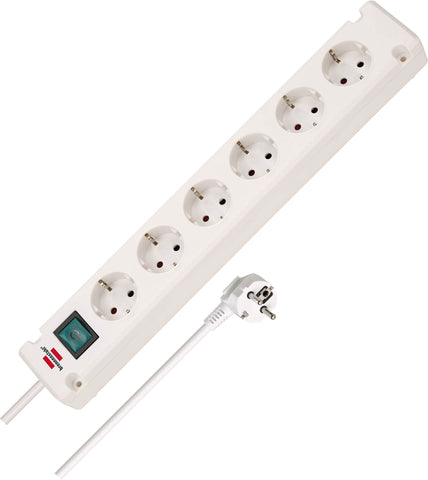 Brennenstuhl Bremounta Extension Socket 6-way white 3m H05VV-F 3G1.5 Brennenstuhl Bremounta Extension Socket 6-way white 3m H05VV-F 3G1.5