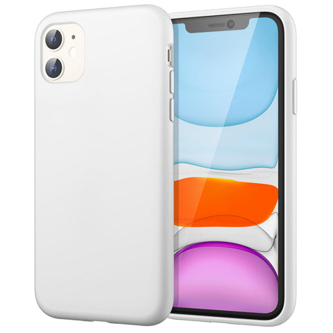 JETech Silicone Case for iPhone 11 (2019) 6.1-Inch, Silky-Soft Touch Full-Body Protective Case, Shockproof Cover with Microfiber Lining (White) JETech Silicone Case for iPhone 11 (2019) 6.1-Inch, Silky-Soft Touch Full-Body Protective Case, Shockproof Cover with Microfiber Lining (White)