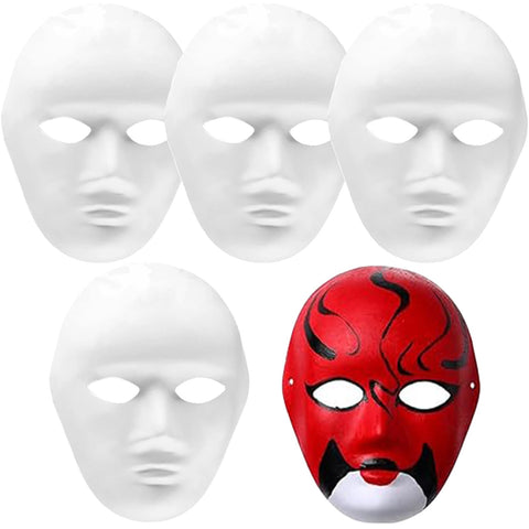XIEXIESHER 5/10 Pieces Magician Mask, DIY White Mask, Horror Masks, Painted DIY Masks, White Mask for Carnival, Cosplay, Halloween Party XIEXIESHER 5/10 Pieces Magician Mask, DIY White Mask, Horror Masks, Painted DIY Masks, White Mask for Carnival, Cosplay, Halloween Party