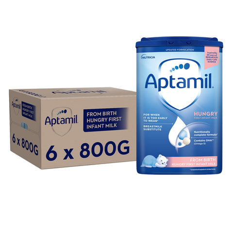 Aptamil Hungry Baby Milk Powder Formula, from Birth, 800g (Pack of 6) Aptamil Hungry Baby Milk Powder Formula, from Birth, 800g (Pack of 6)