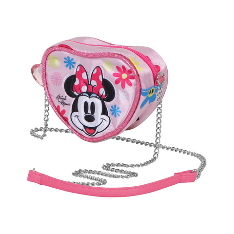 Minnie Mouse Floral-Mini Heart Shoulder Bag, Pink, 11.5 x 10 cm Minnie Mouse Floral-Mini Heart Shoulder Bag, Pink, 11.5 x 10 cm