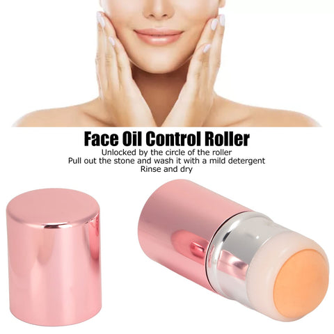 Oily Skin Control for Face Makeup, Oil Absorbing Roller Reusable Massage, Mini Volcanic Stone Facial Cleansing Roller for Skin Care Oily Skin Control for Face Makeup, Oil Absorbing Roller Reusable Massage, Mini Volcanic Stone Facial Cleansing Roller for Skin Care