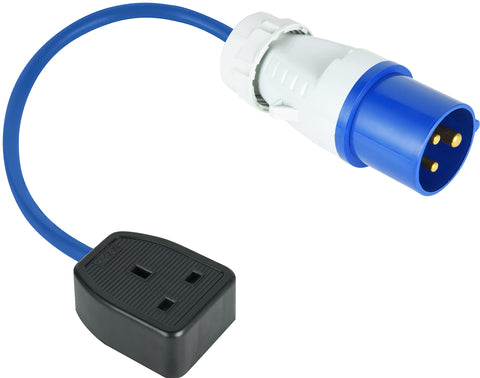 Electraline 872001 16A-13A Fly Lead Converter 16A Plug to 13A Socket, 30cm Lenght, Cable 3G1.5 H05VV-F Electraline 872001 16A-13A Fly Lead Converter 16A Plug to 13A Socket, 30cm Lenght, Cable 3G1.5 H05VV-F
