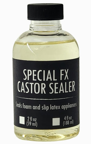 Castor Sealer Liquid - Special Effects FX Makeup - Seals and Preps Latex and Foam Latex Prosthetics and Masks - Use Before Applying Makeup - Eliminates the Need for Greasepaint - Professional Formula (Medium, 4 oz) Castor Sealer Liquid - Special Effects FX Makeup - Seals and Preps Latex and Foam Latex Prosthetics and Masks - Use Before Applying Makeup - Eliminates the Need for Greasepaint - Professional Formula (Medium, 4 oz)