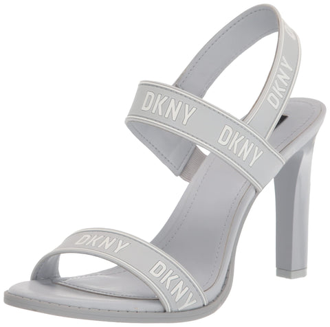 DKNY Women's Logo Slingback Open Toe Heel Heeled Sandal, Halogen/WHT, 7 DKNY Women's Logo Slingback Open Toe Heel Heeled Sandal, Halogen/WHT, 7