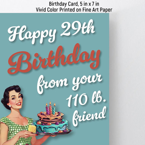 Funny Best Friend Birthday Card, 30th, 40th, 50th, 60th, 70th, 80th, Birthday Gifts for Women Her Bestie and Friendship (5 x 7 Inch Birthday Card with Kraft Envelope)