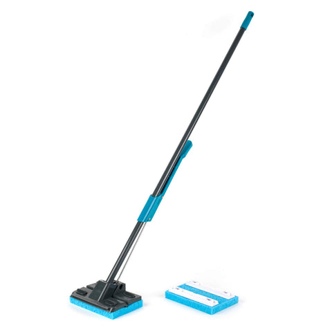 Beldray LA050915 Self Wringing Sponge Mop - Long Handle, Flat Hard Floor Cleaning Mop With Extra Replacement Head, Super Absorbent, Lightweight Floor Cleaner, Non-Abrasive, Easy Wring, Black/Blue Beldray LA050915 Self Wringing Sponge Mop - Long Handle, Flat Hard Floor Cleaning Mop With Extra Replacement Head, Super Absorbent, Lightweight Floor Cleaner, Non-Abrasive, Easy Wring, Black/Blue
