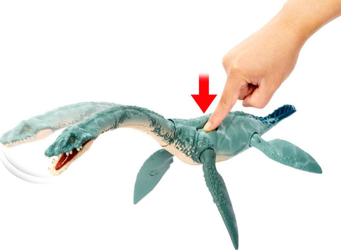 Mattel Jurassic World Gigantic Trackers Dinosaur Toy, Elasmosaurus Action Figure with Movement & Tracking Accessory, 14-in Long Mattel Jurassic World Gigantic Trackers Dinosaur Toy, Elasmosaurus Action Figure with Movement & Tracking Accessory, 14-in Long