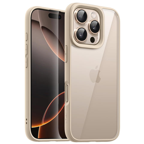 JETech Case for iPhone 16 Pro 6.3-Inch, Shockproof Phone Bumper Cover, Solid Color Matte TPU Frame, Anti-Scratch Clear Back (Desert Titanium) JETech Case for iPhone 16 Pro 6.3-Inch, Shockproof Phone Bumper Cover, Solid Color Matte TPU Frame, Anti-Scratch Clear Back (Desert Titanium)