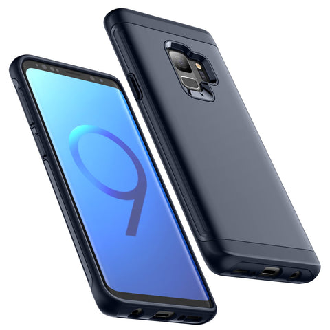 JETech Heavy Shockproof Case for Samsung Galaxy S9, Dual Layer Rugged Protective Phone Cover with Shock-Absorption (Blue) JETech Heavy Shockproof Case for Samsung Galaxy S9, Dual Layer Rugged Protective Phone Cover with Shock-Absorption (Blue)