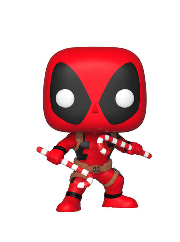 Funko Pop Marvel: Holiday - Deadpool with Candy Canes Collectible Figure, Multicolor Funko Pop Marvel: Holiday - Deadpool with Candy Canes Collectible Figure, Multicolor