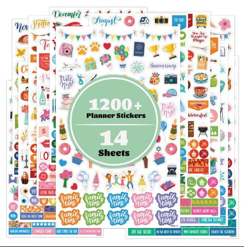 Planner Stickers - 12 Monthly Celebrations Planner Stickers, Daily Planners Accessories for Calendar Decorating, Journals - Holiday, Seasonal, Festival Events (14 Sheets, 1,200+ Stickers per Pack) Planner Stickers - 12 Monthly Celebrations Planner Stickers, Daily Planners Accessories for Calendar Decorating, Journals - Holiday, Seasonal, Festival Events (14 Sheets, 1,200+ Stickers per Pack)