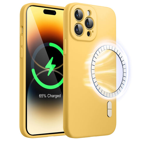 JETech Magnetic Silicone Case for iPhone 14 Pro 6.1-Inch, Compatible with MagSafe, Phone Cover with Camera Lens Full Protection (Sunglow) JETech Magnetic Silicone Case for iPhone 14 Pro 6.1-Inch, Compatible with MagSafe, Phone Cover with Camera Lens Full Protection (Sunglow)