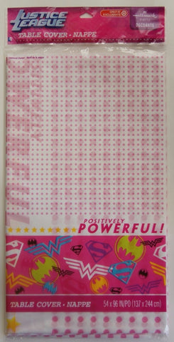 Justice League Girls Birthday Plastic Table Cover by Hallmark Party Justice League Girls Birthday Plastic Table Cover by Hallmark Party