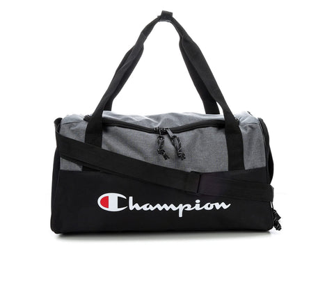 Champion Logo Duffel Bag, Grey/Black/White, One Size Champion Logo Duffel Bag, Grey/Black/White, One Size