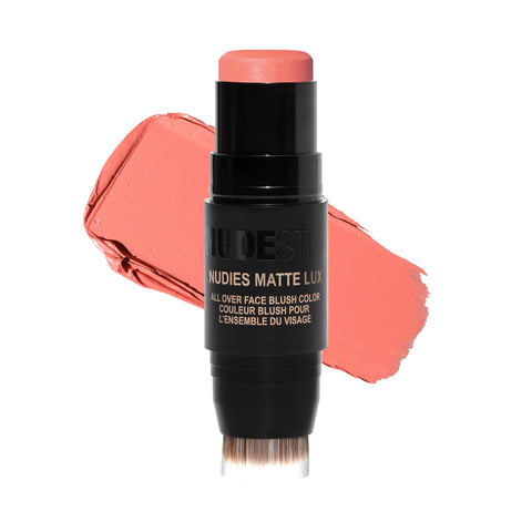 Nudestix Nudies Matte Lux Cream Blush 3-in-1 All Over Face Colour For Cheeks Eyes and Lips w/Blending Blush (Pretty Peachy) Nudestix Nudies Matte Lux Cream Blush 3-in-1 All Over Face Colour For Cheeks Eyes and Lips w/Blending Blush (Pretty Peachy)