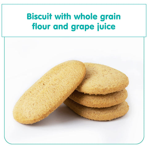 Fleur Alpine Baby Biscuits With Grape Juice - 18x2 Yummy Organic Baby Snacks for Delicious Smooth Breakfast Porridge Or Daytime Snack | Easy Whole Grain Snack Biscuits with No Added Sugar | 6 Mths