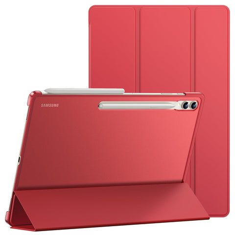 JETech Case for Samsung Galaxy Tab S10 Ultra/Tab S9 Ultra 14.6-Inch, Translucent Back Tri-Fold Stand Protective Tablet Cover, Support S Pen Charging, Auto Wake/Sleep (Red) JETech Case for Samsung Galaxy Tab S10 Ultra/Tab S9 Ultra 14.6-Inch, Translucent Back Tri-Fold Stand Protective Tablet Cover, Support S Pen Charging, Auto Wake/Sleep (Red)