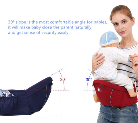Ergonomic Hipseat Baby Carrier, Waist Stool Seat for Carrying Baby Toddlers, Light Weight and Labor Saving-Blue