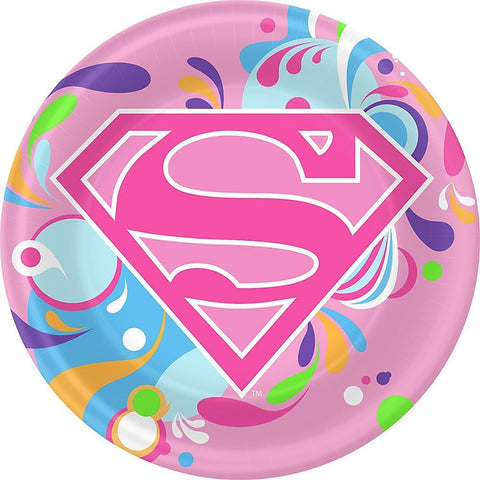 Supergirl 7" Dessert Plates Party Supplies - 8 Count Supergirl 7" Dessert Plates Party Supplies - 8 Count