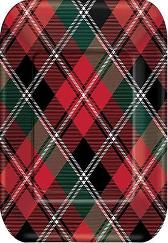 Holiday Plaid Square Paper Plates - 7" | Multicolor | Pack of 40 Holiday Plaid Square Paper Plates - 7" | Multicolor | Pack of 40