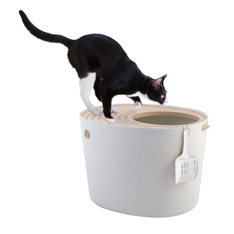 Iris Ohyama Cat Litter Box with Scoop, Up to 7kg, Beige, Top Entry, Cat Litter Tray, Enclosed, for Kitten, High Sided, Hooded, Large, Jumbo, BPA Free, Deep, Easy to Clean, PUNT-530 Iris Ohyama Cat Litter Box with Scoop, Up to 7kg, Beige, Top Entry, Cat Litter Tray, Enclosed, for Kitten, High Sided, Hooded, Large, Jumbo, BPA Free, Deep, Easy to Clean, PUNT-530