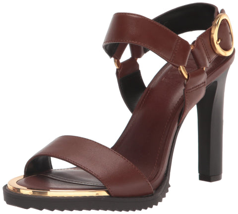 DKNY Women's Everyday Block Heel Blaire-Ankle Strap Heeled Sandal, Saddle, 6 DKNY Women's Everyday Block Heel Blaire-Ankle Strap Heeled Sandal, Saddle, 6