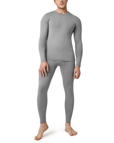 LAPASA Mens Lightweight Thermal Underwear Set, Fleece Lined Long Sleeve Long Johns Top and Bottom, Soft Warm Base Layer Set M11, Light Heather Grey, L LAPASA Mens Lightweight Thermal Underwear Set, Fleece Lined Long Sleeve Long Johns Top and Bottom, Soft Warm Base Layer Set M11, Light Heather Grey, L