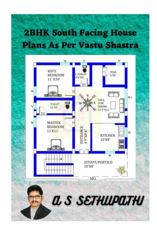 2BHK South Facing House Plans As Per Vastu Shastra 2BHK South Facing House Plans As Per Vastu Shastra