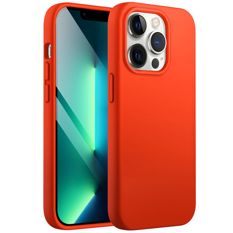 JETech Silicone Case for iPhone 13 Pro Max 6.7-Inch, Silky-Soft Touch Full-Body Protective Phone Case, Shockproof Cover with Microfiber Lining (Orange Red) JETech Silicone Case for iPhone 13 Pro Max 6.7-Inch, Silky-Soft Touch Full-Body Protective Phone Case, Shockproof Cover with Microfiber Lining (Orange Red)