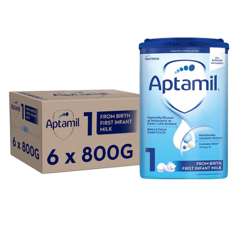 Aptamil 1 First Baby Milk Powder, From Birth, 800g (Pack of 6) Aptamil 1 First Baby Milk Powder, From Birth, 800g (Pack of 6)