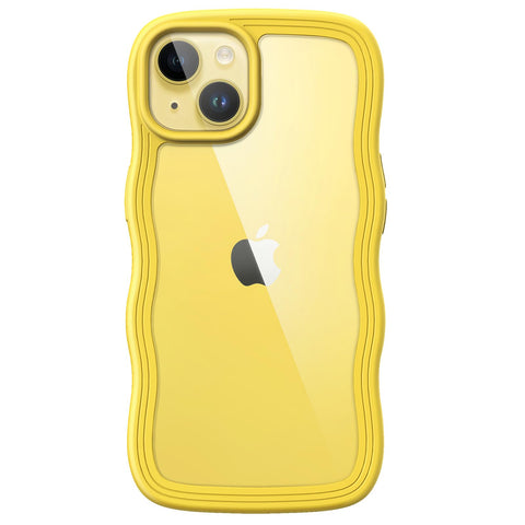 JETech Cute Case for iPhone 14 6.1-Inch, Wave Frame Curly Shape Shockproof Phone Cover for Women and Girls, Clear Hard PC Back (Yellow) JETech Cute Case for iPhone 14 6.1-Inch, Wave Frame Curly Shape Shockproof Phone Cover for Women and Girls, Clear Hard PC Back (Yellow)