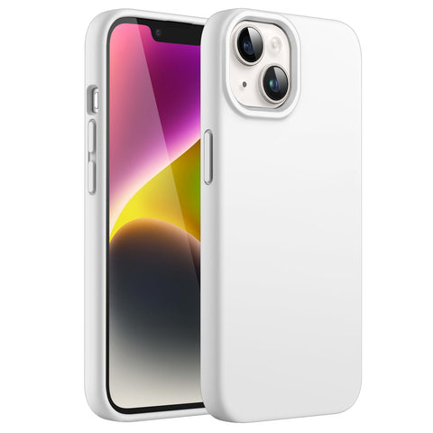 JETech Silicone Case for iPhone 14 Plus 6.7-Inch, Silky-Soft Touch Full-Body Protective Phone Case, Shockproof Cover with Microfiber Lining (White) JETech Silicone Case for iPhone 14 Plus 6.7-Inch, Silky-Soft Touch Full-Body Protective Phone Case, Shockproof Cover with Microfiber Lining (White)