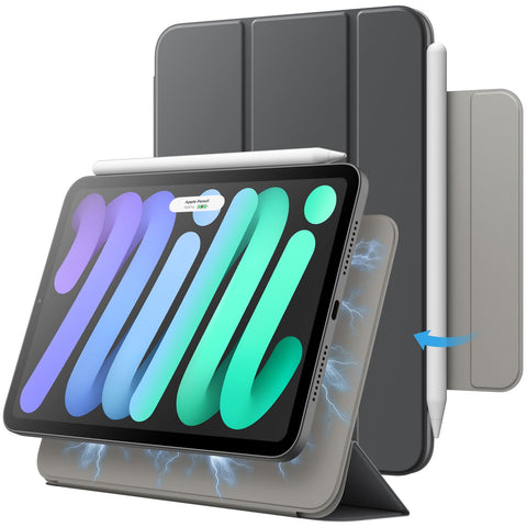 JETech Magnetic Case for iPad mini (A17 Pro, 2024 Model, 7th Generation) / mini 6 (2021 Model, 6th Generation), Magnetic Attachment, Slim Smart Tablet Cover with Auto Wake/Sleep (Space Gray) JETech Magnetic Case for iPad mini (A17 Pro, 2024 Model, 7th Generation) / mini 6 (2021 Model, 6th Generation), Magnetic Attachment, Slim Smart Tablet Cover with Auto Wake/Sleep (Space Gray)